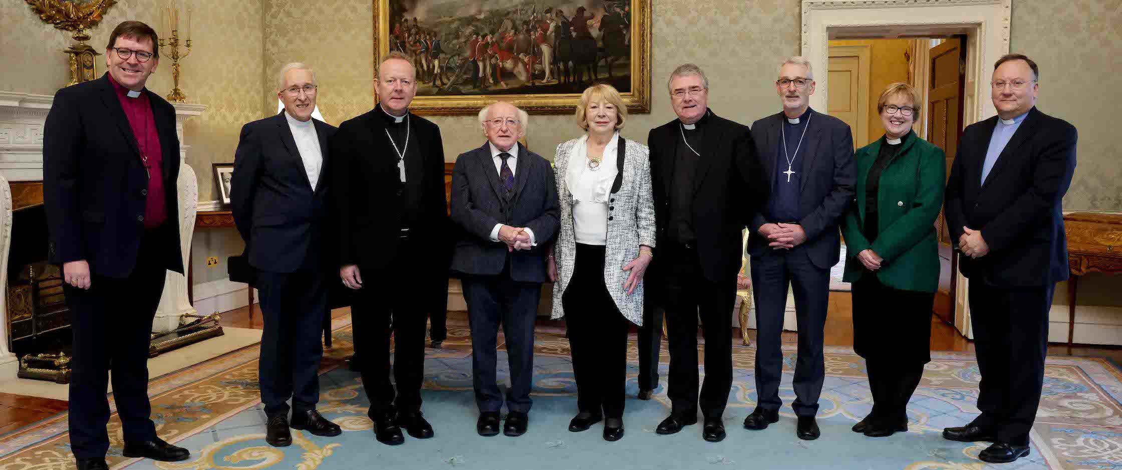 Church leaders meet President Higgins