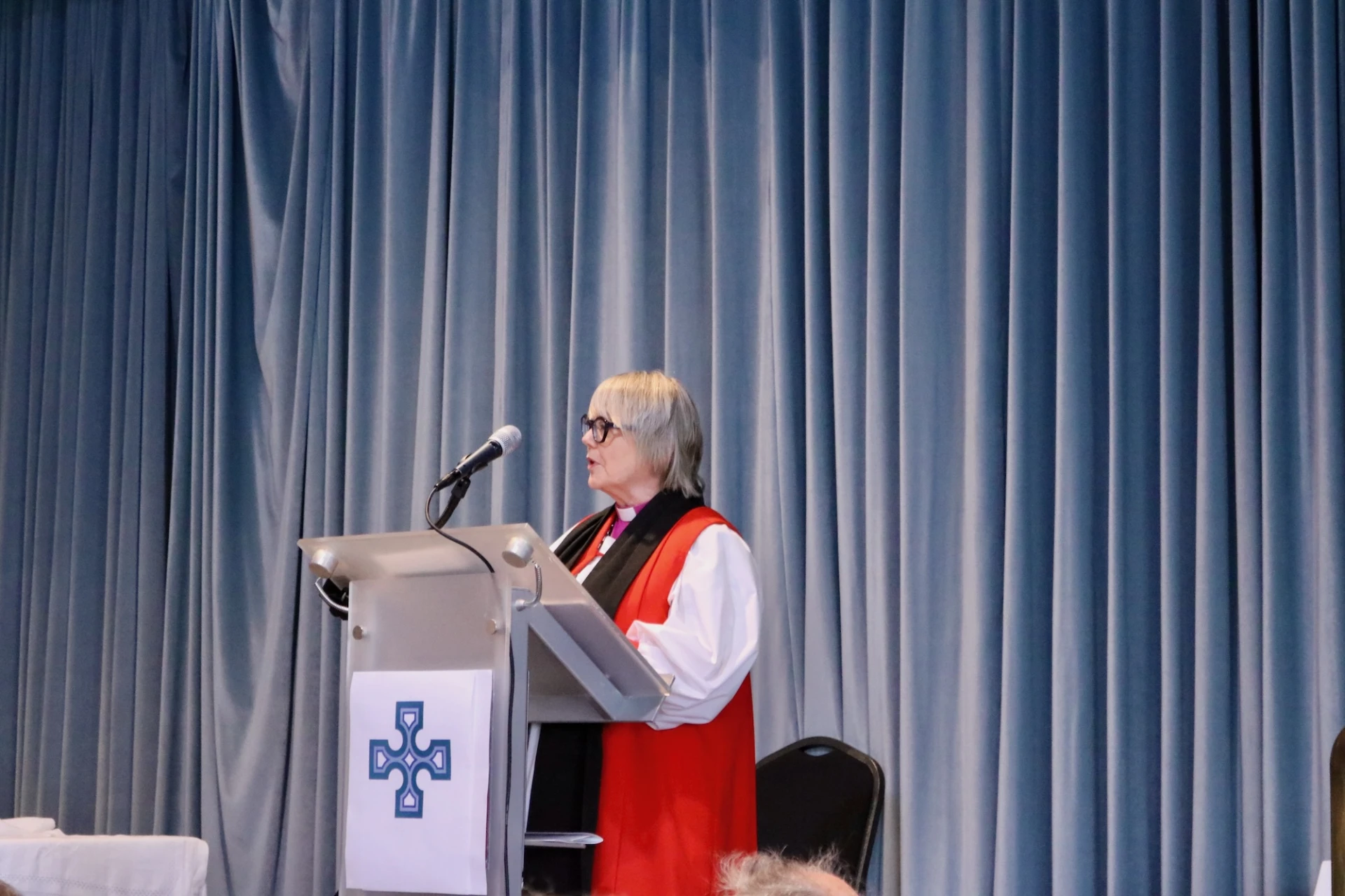 Bishop Pat Storey gives the address