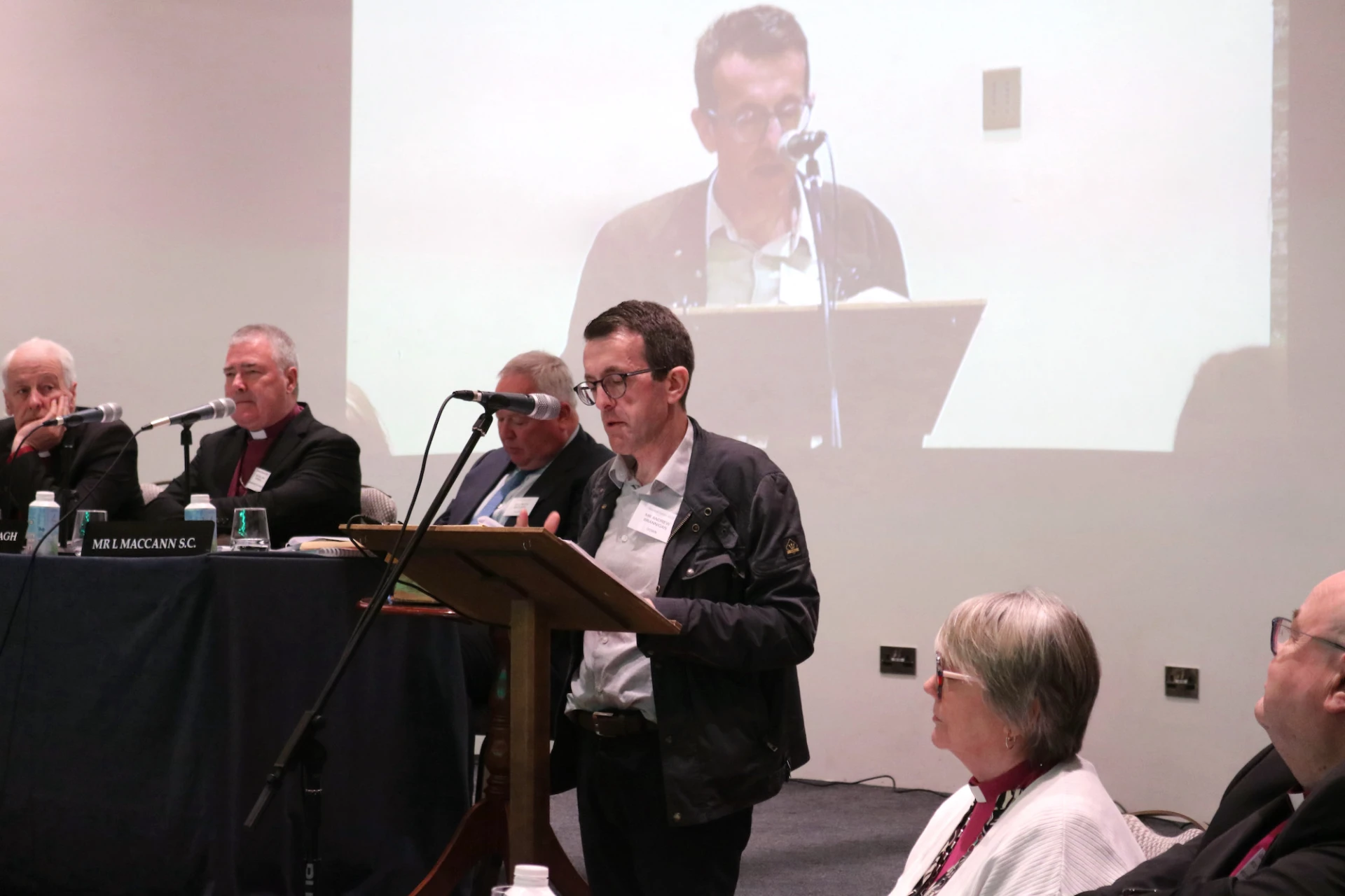 Andrew Brannigan speaks to a motion
