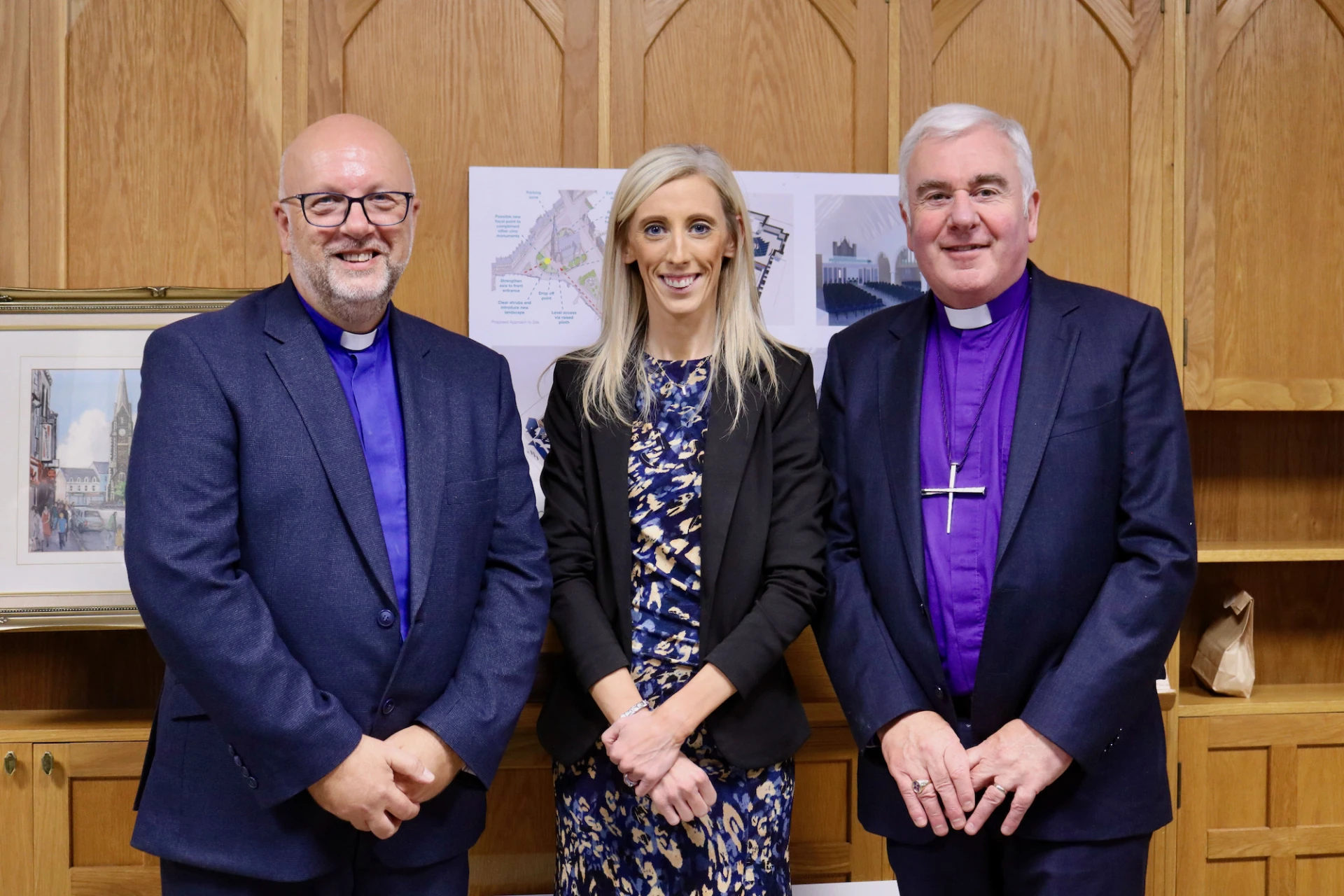 Archdeacon Mark, Carla Lockhart MP and Bishop David