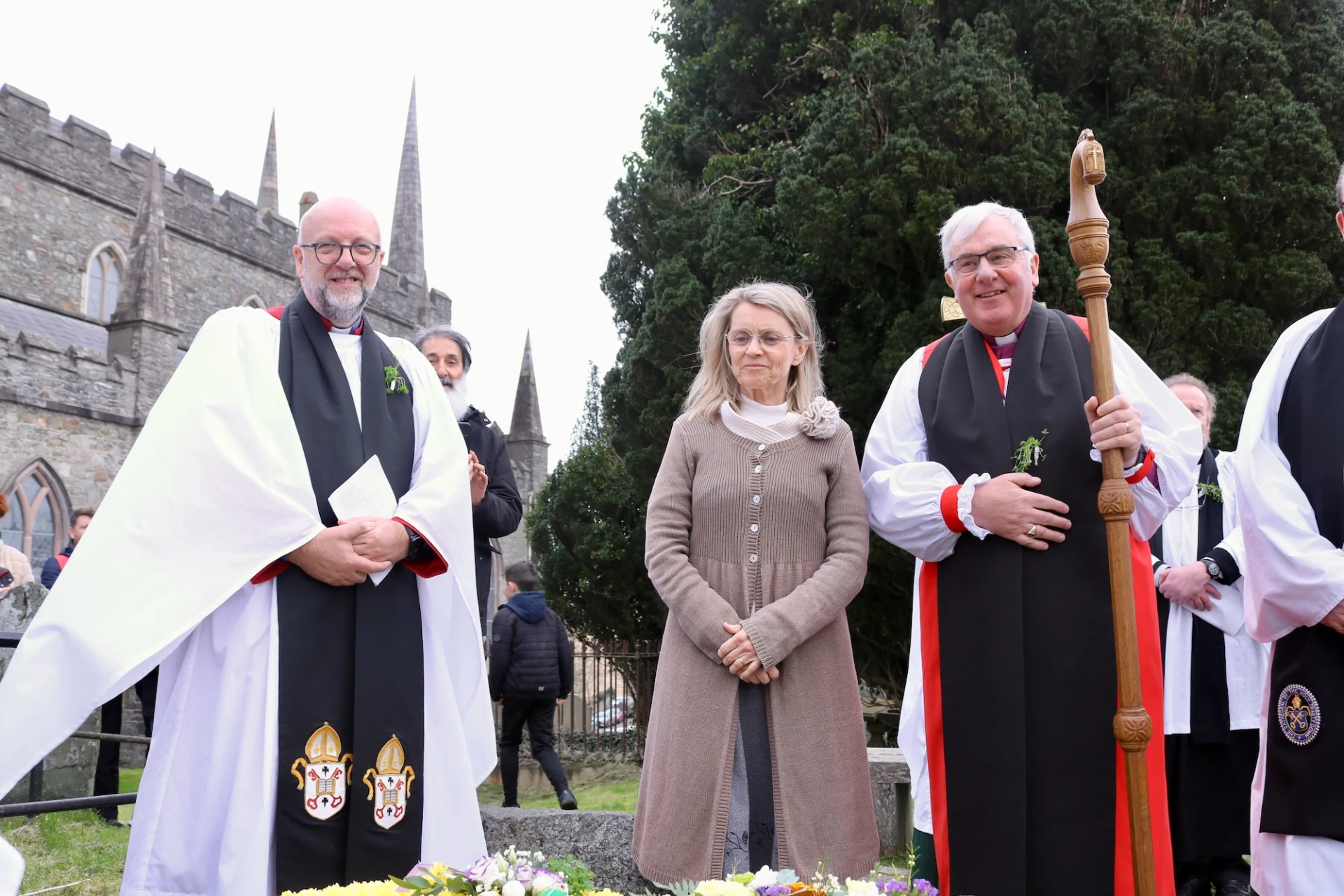 Archdeacon Mark Harvey, Päivi Rasanen and Bishop David