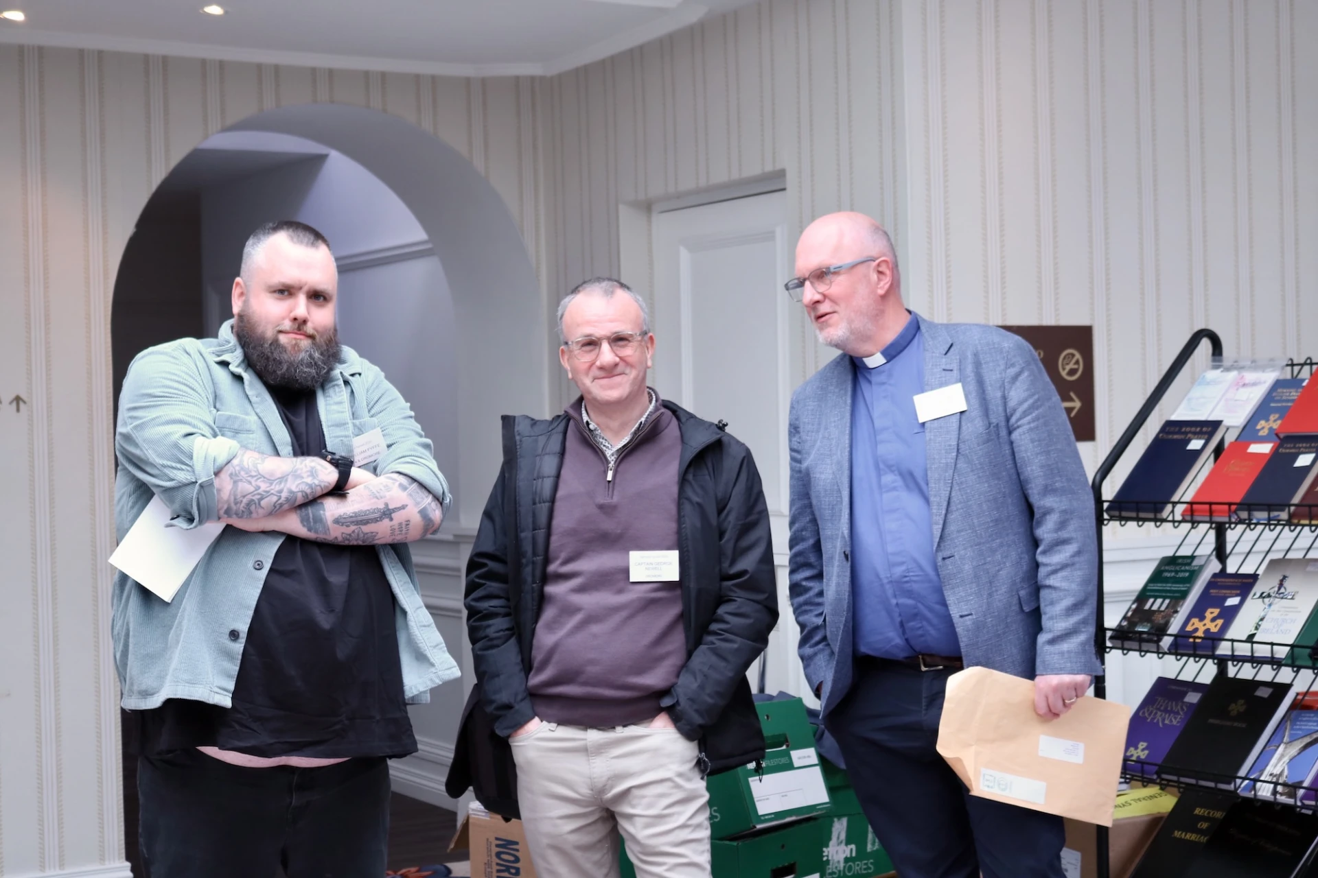 Billy Fyffe, George Newell and Revd Trevor Johnston
