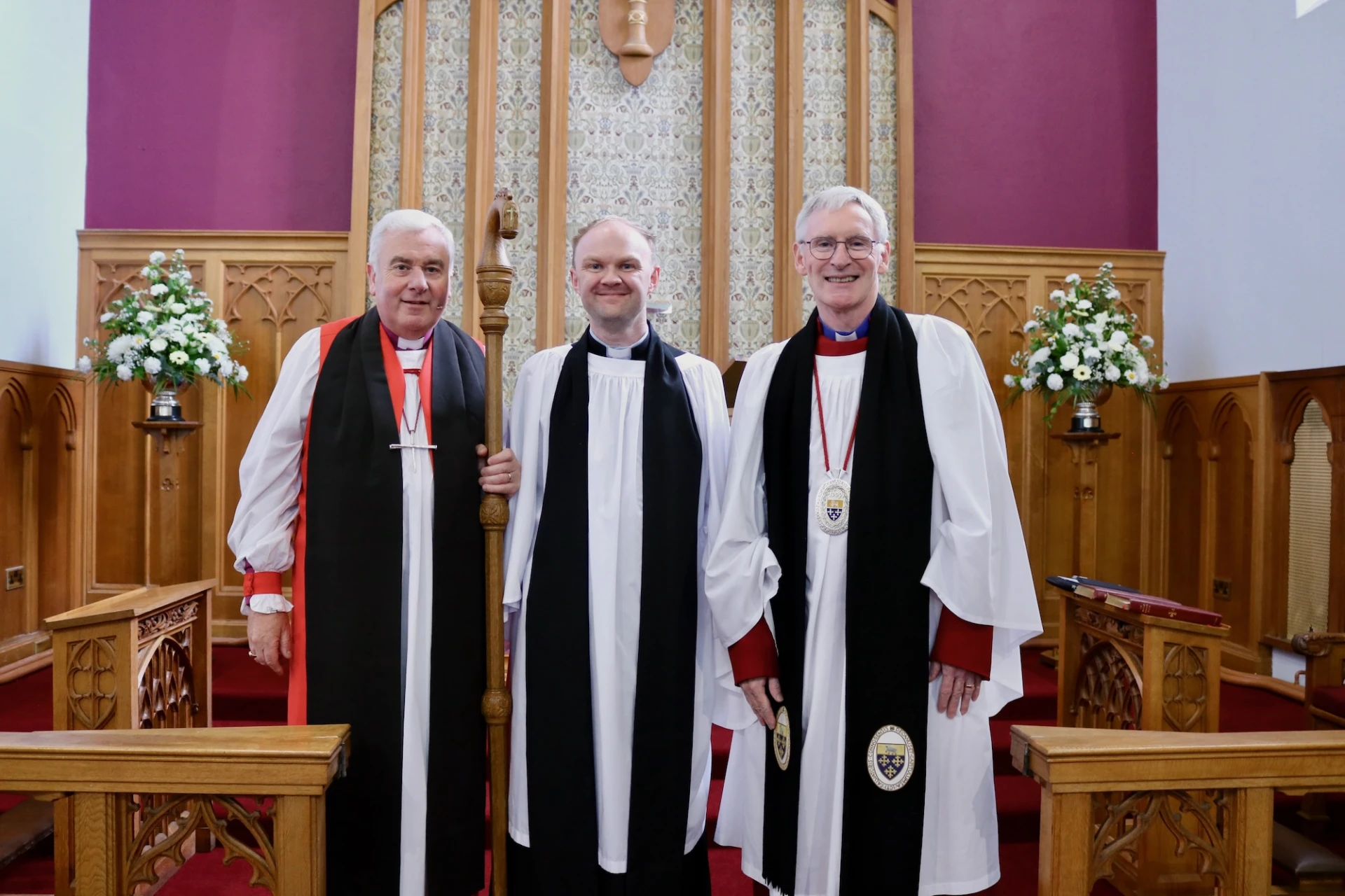 Bishop David, Revd Lee Boal and Dean Sam Wright