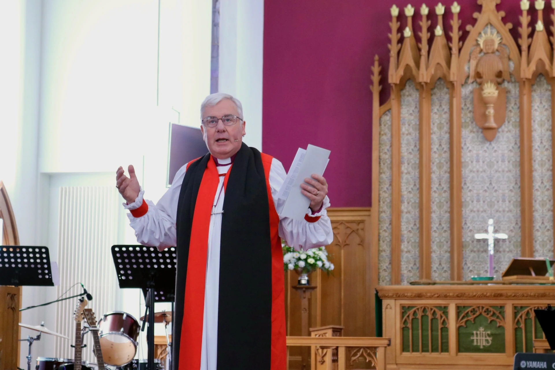 Bishop David at the beginning the service