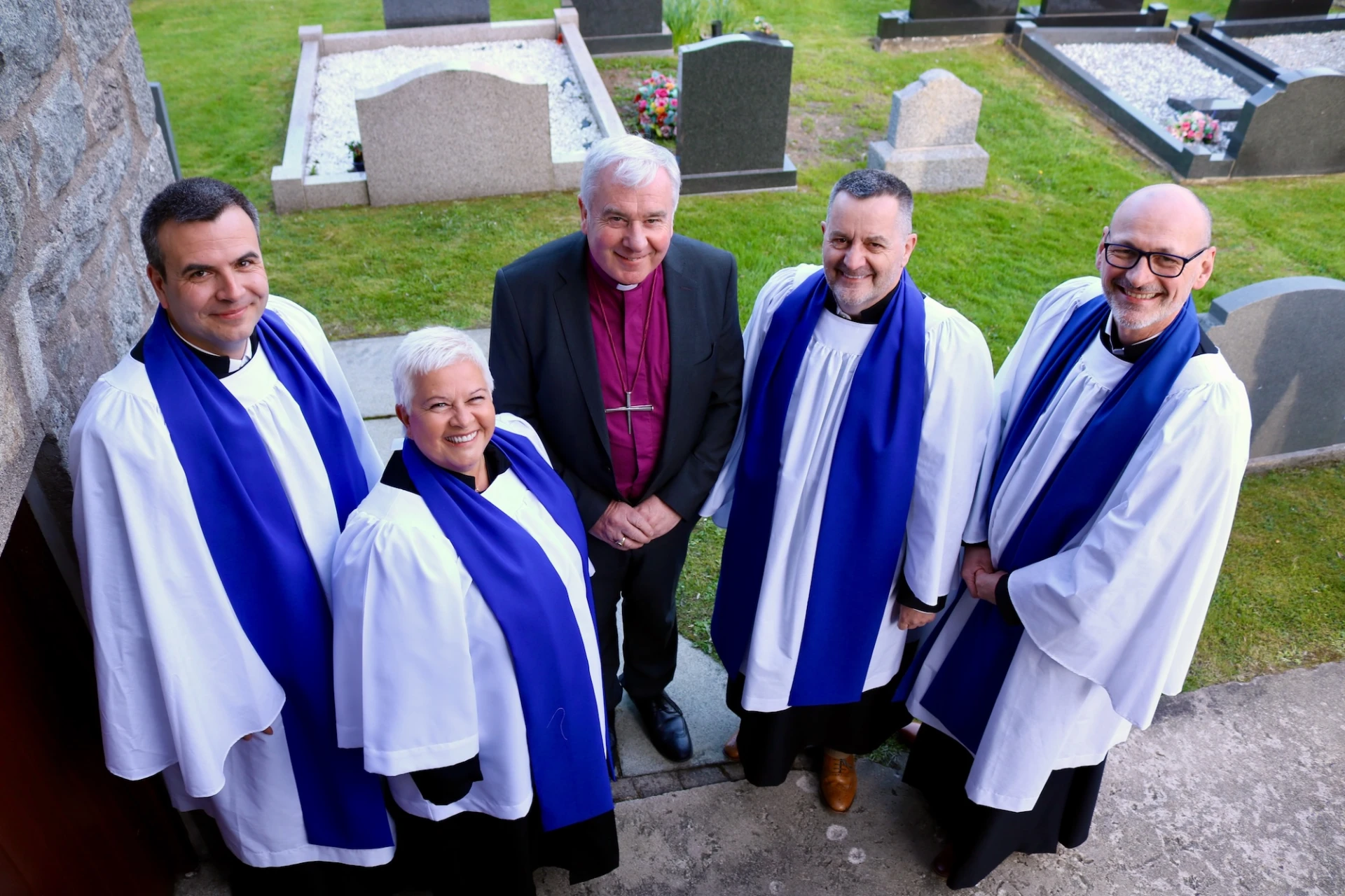Bishop David and his four new Diocesan Readers