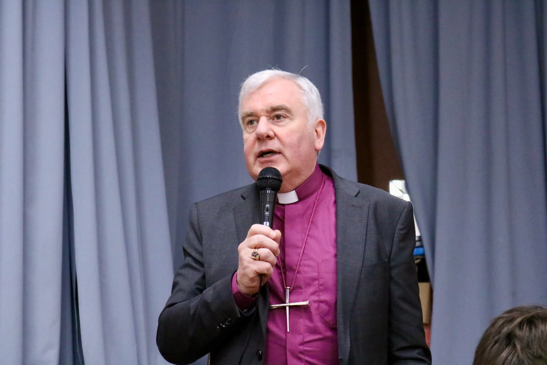 Bishop David says a few words