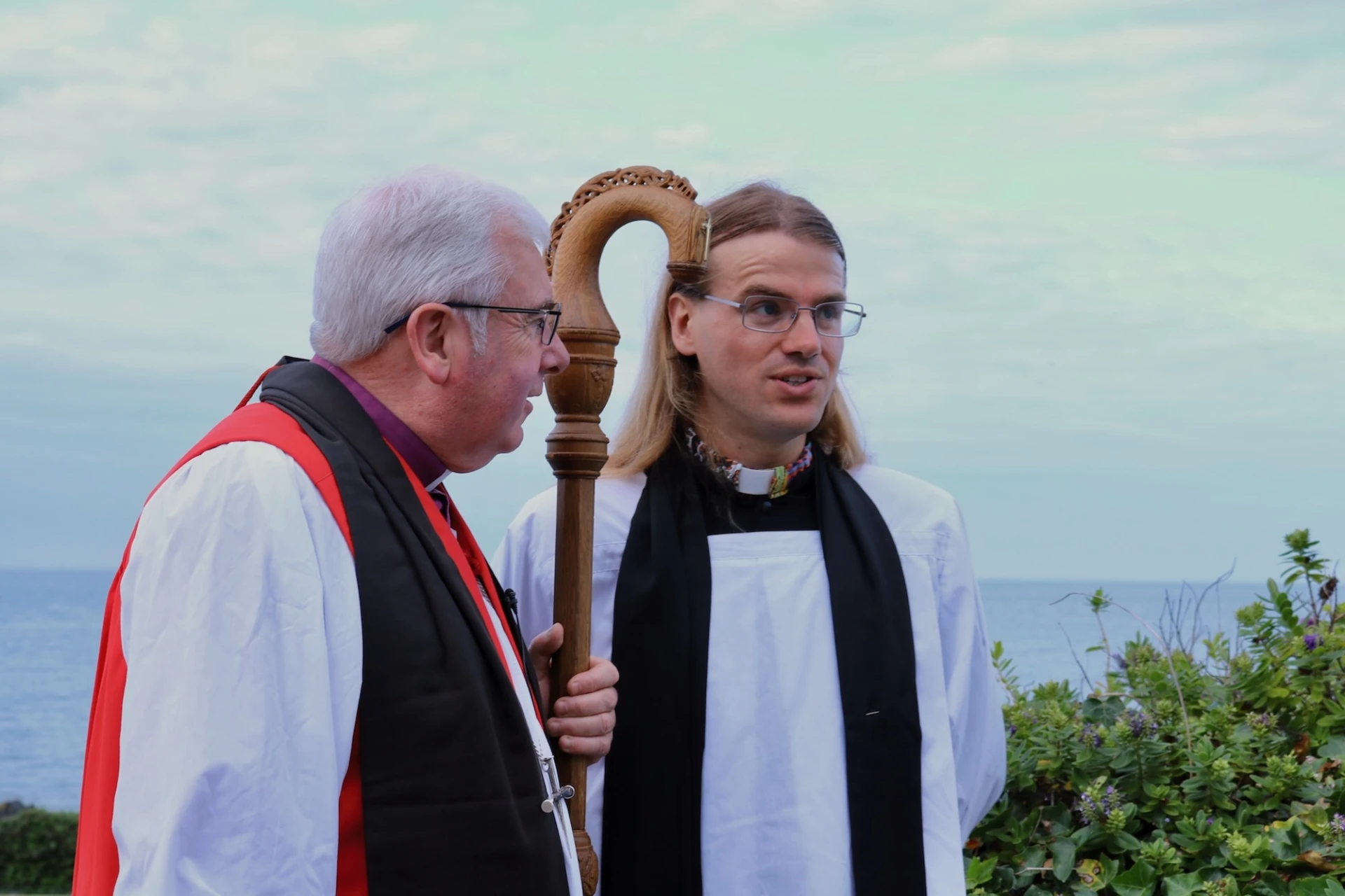 Bishop David and Elliot before the service