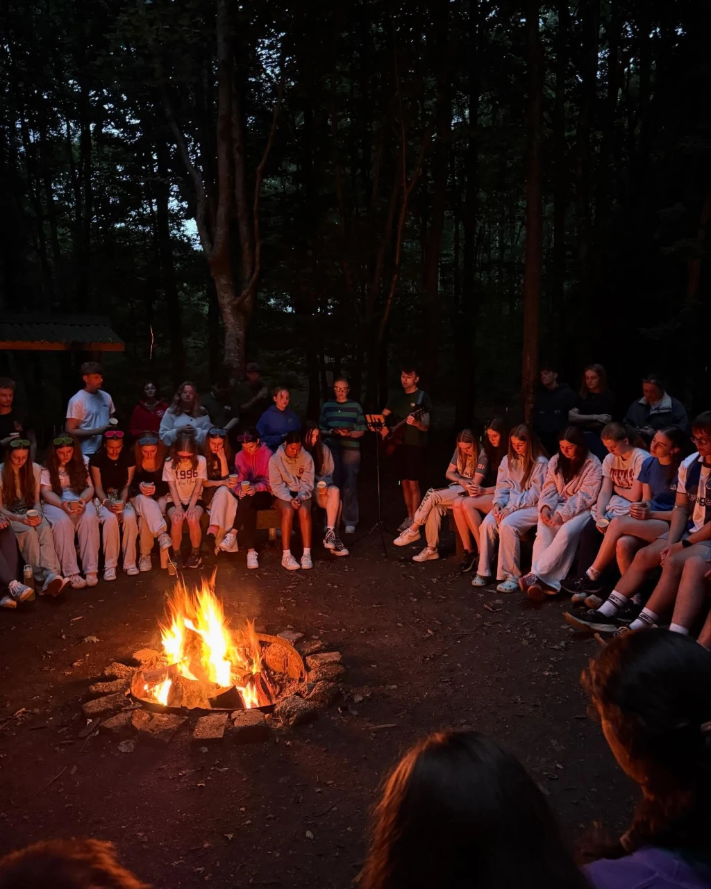 Seniors around the campfire