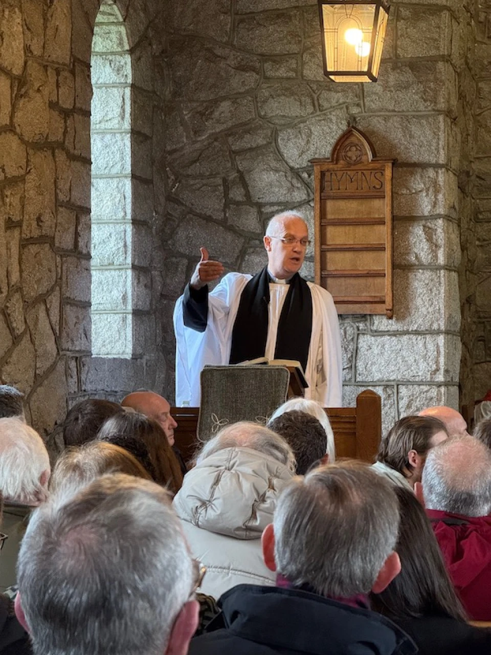 Canon Maurice Elliott preaches at Saul