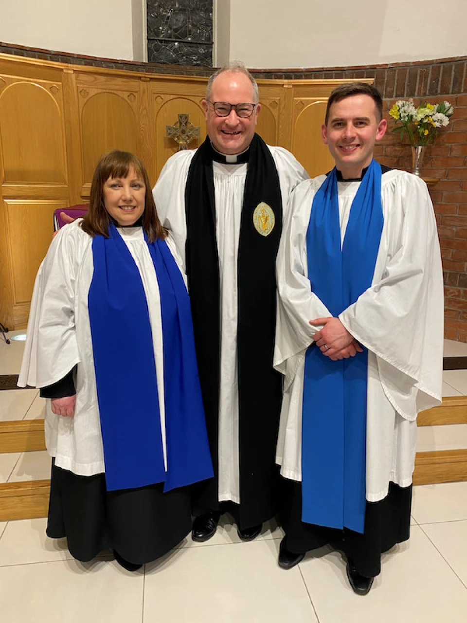 Canon Simon with his Diocesan Readers Michelle and Mark