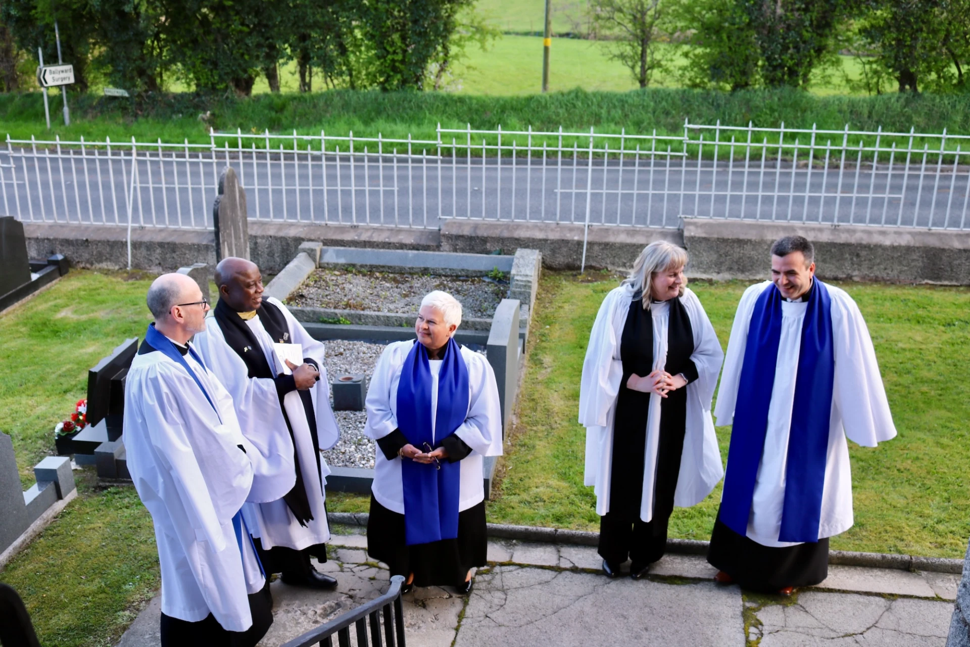 Chatting before the service