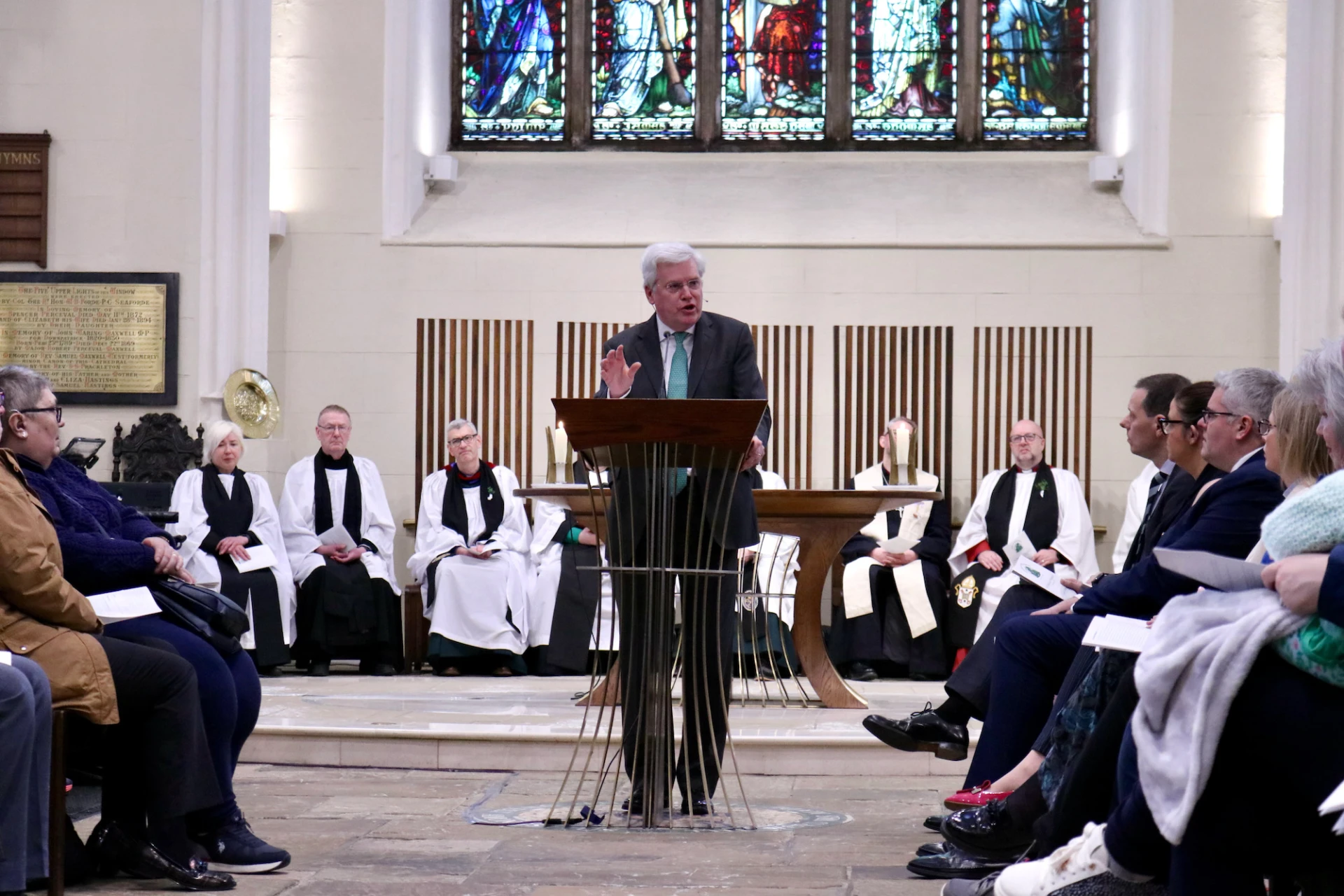His Honour David Turner KC gives the address at Down Cathedral