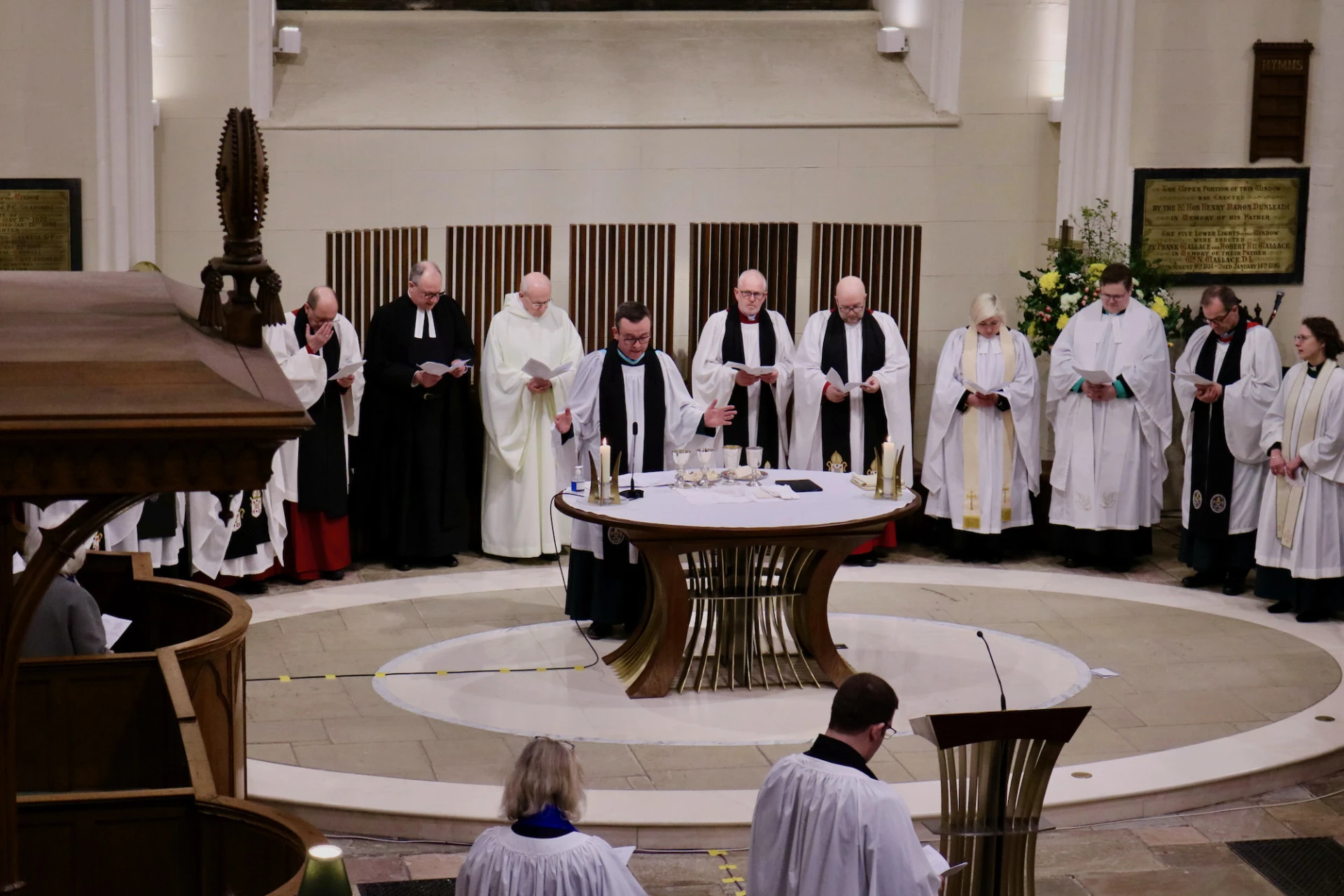 Dean Blair celebrates Holy Communion for the first time in Down Cathedral