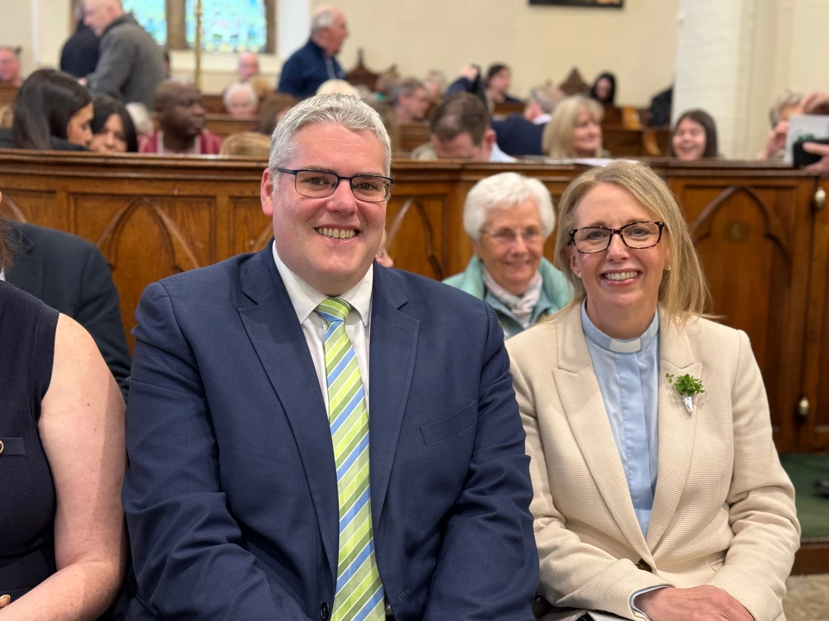 Gavin Robinson MP and Revd Elaine Pentland
