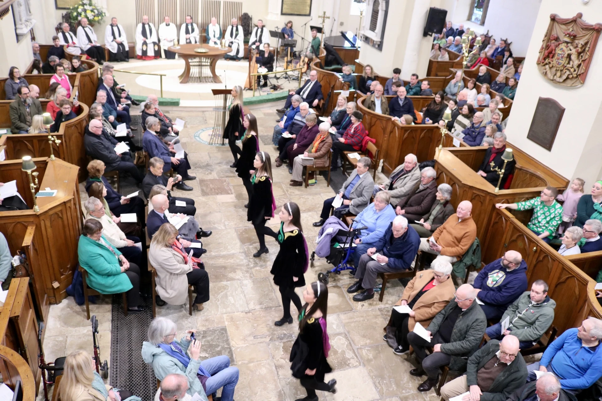 Irish dancing at the beginning of the service