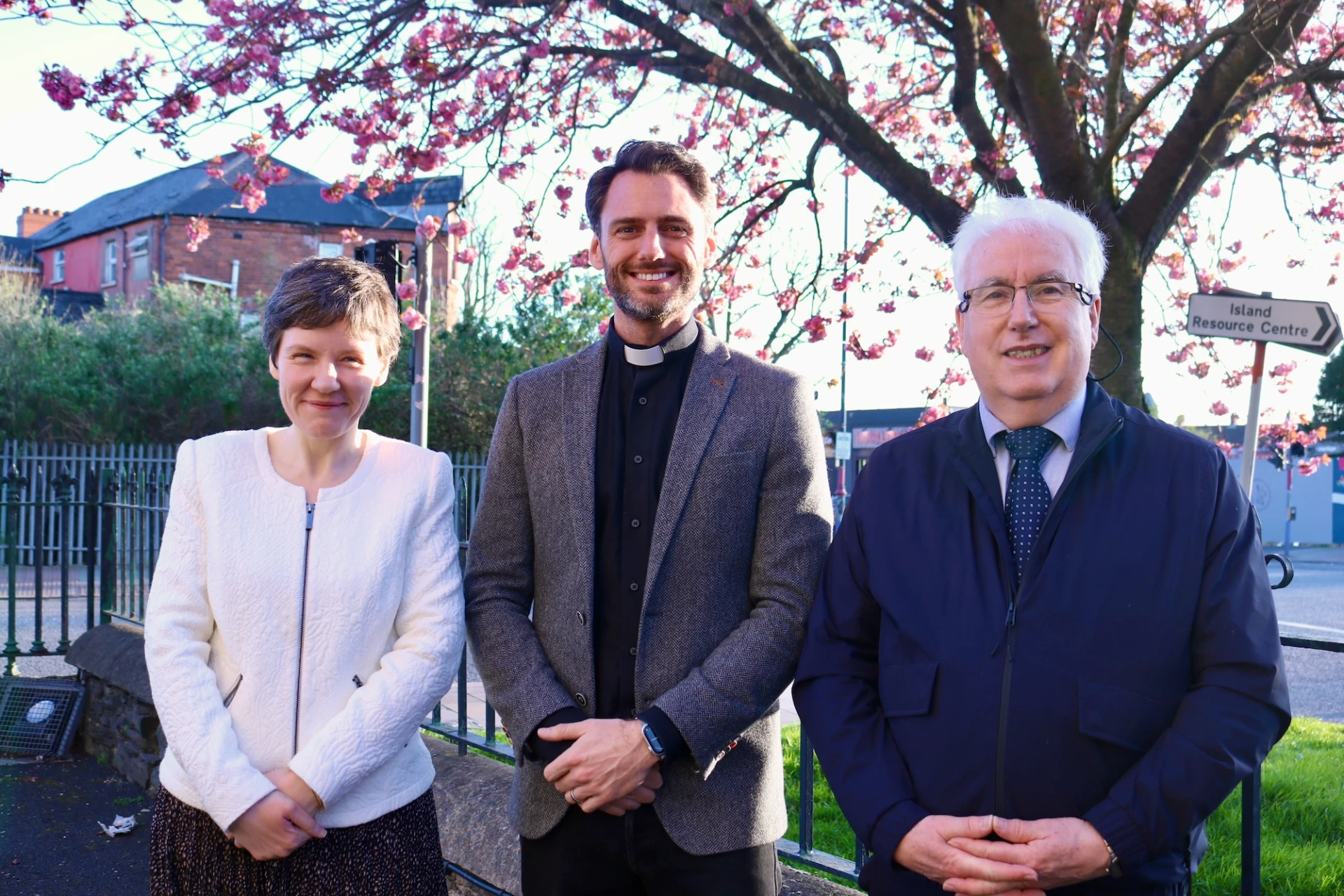 Mike with Church Wardens Jennifer Jemphrey (Rector's) and Roy Vance (People's)