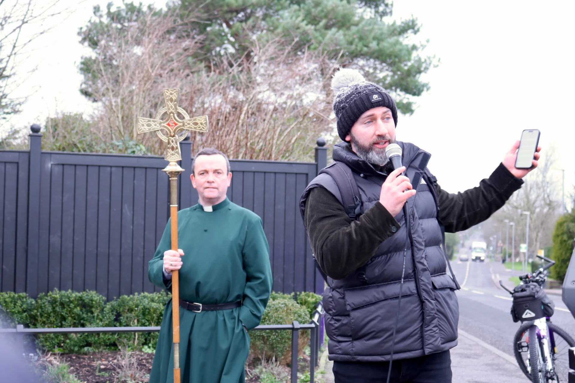 Laurence Bellew leads the prayer pilgrimage