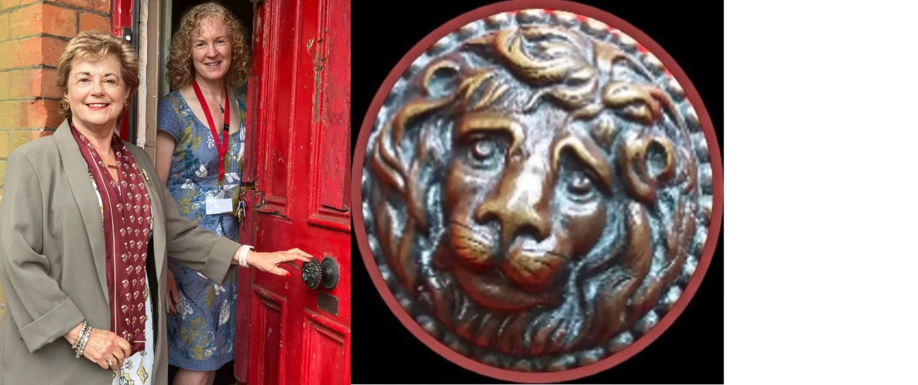 The Old Rectory door with its famous lion doorknob