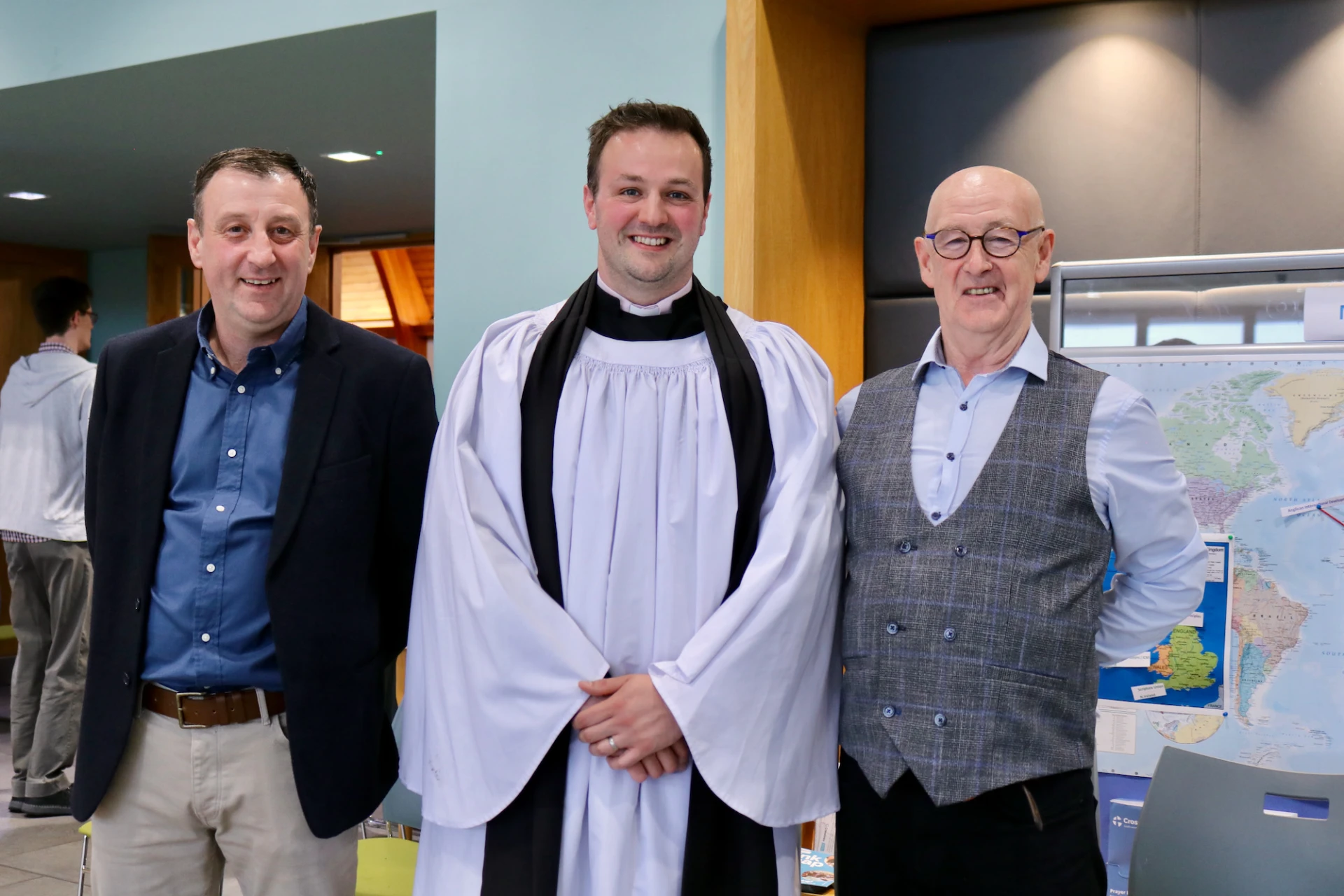 Mark Calderwood (People's Churchwarden) Revd Ross Mungavin and Trevor Hollinger, (Rector's Churchwarden)