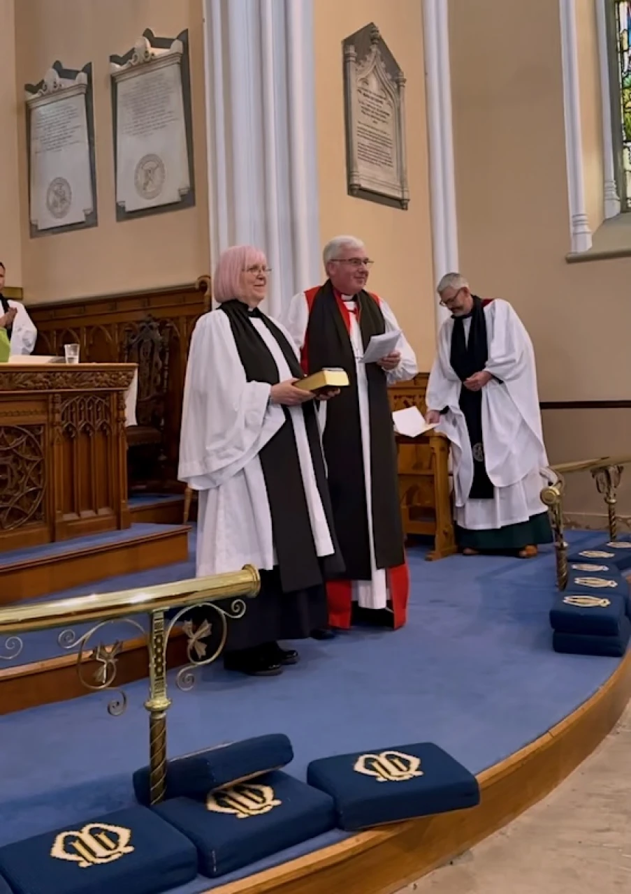 Melanie is presented to the congregation