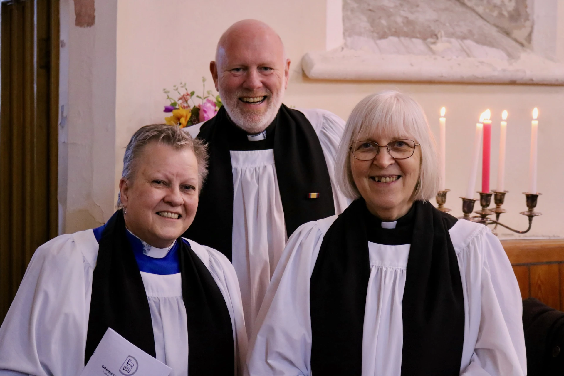 Melanie with Canon Gill Withers (Area Dean) and Revd Adrian Green (Vicar of Ballywalter)