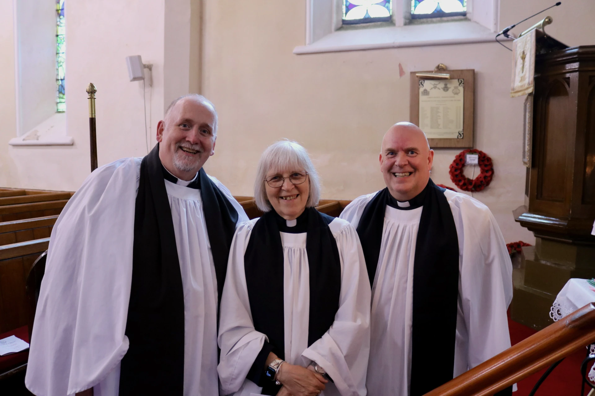 Melanie with her sponsors Revd James Cunningham and Revd Stephen McWhirter