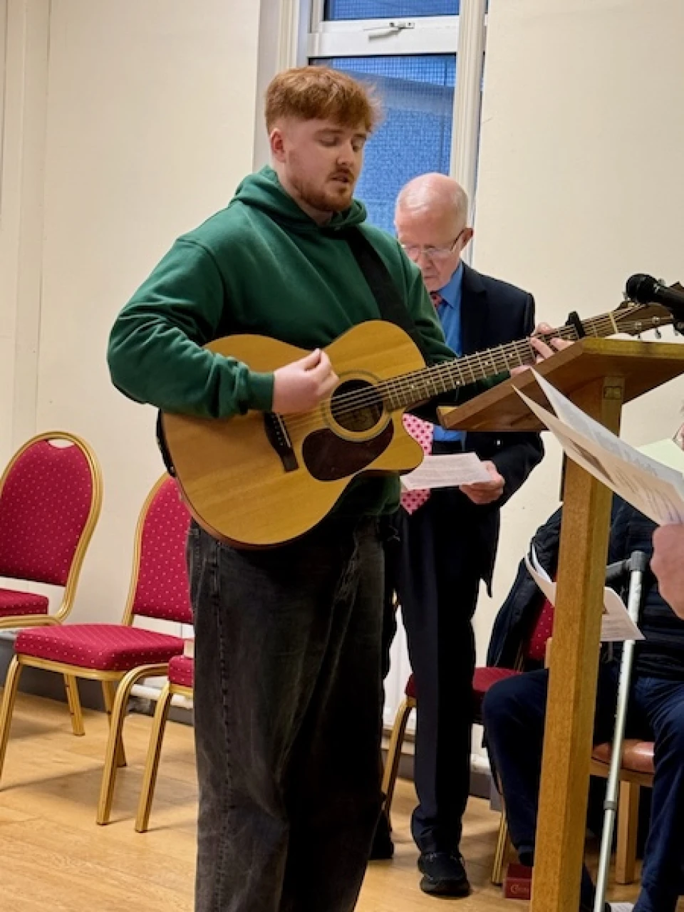 Nathan leads the contemporary worship