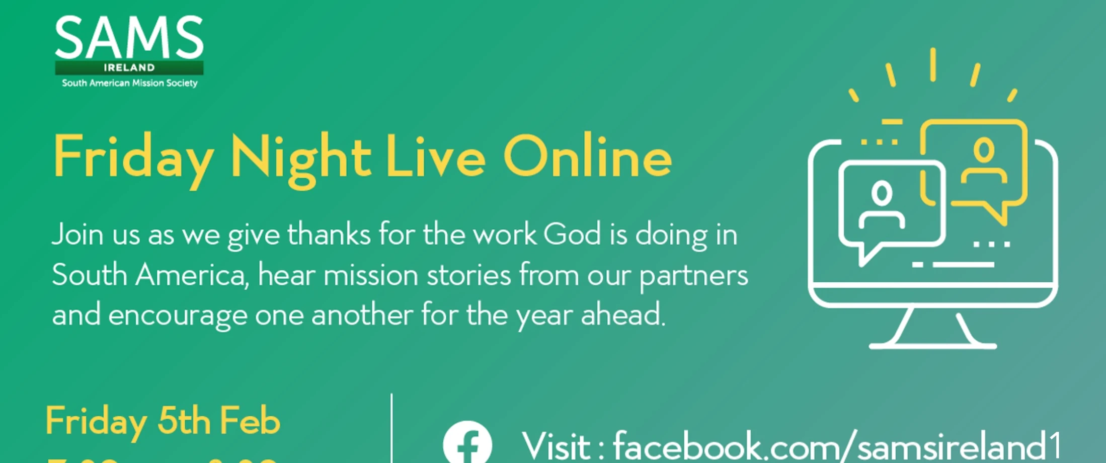 SAMS Ireland announces Friday Night Live Facebook Video Premier