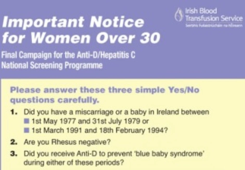 Important notice for women over 30