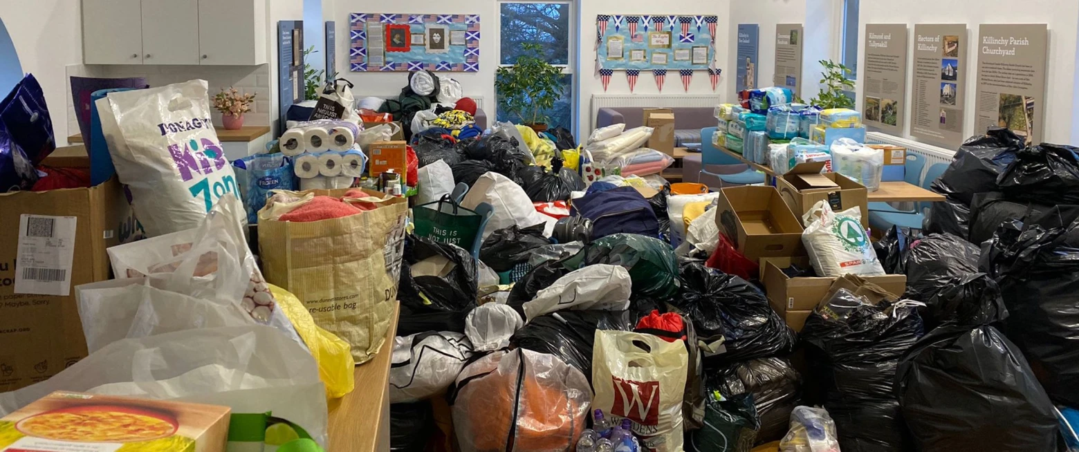 Parishes collect items for Ukraine
