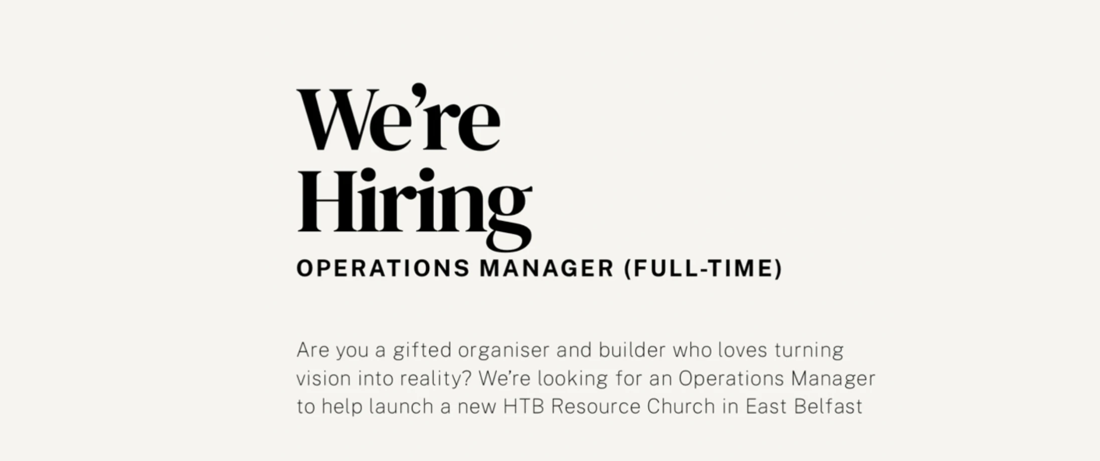 Operations Manager, St Patrick's Ballymacarrett