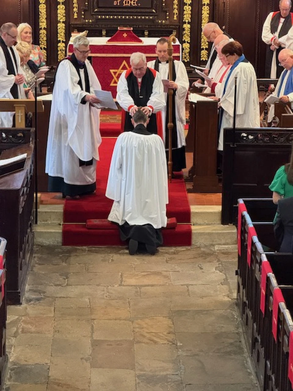 The ordination laying on of hands