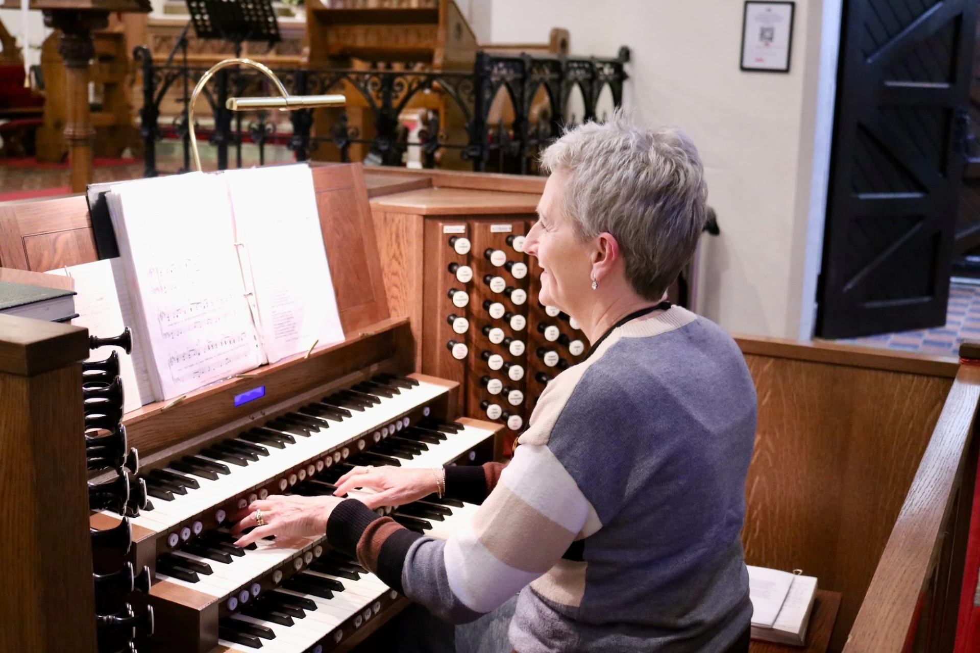Sally Johnston at the organ