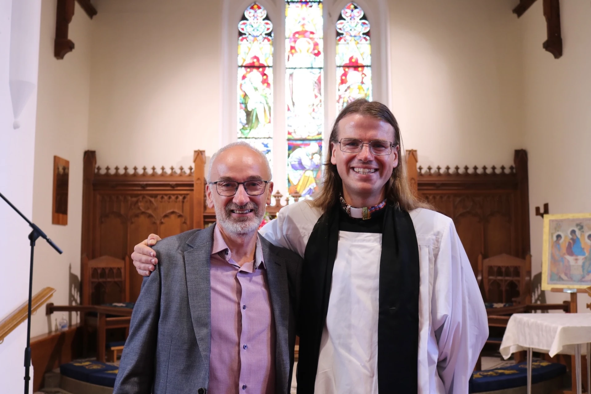 Elliot with his preacher, Pastor Peter Johnston