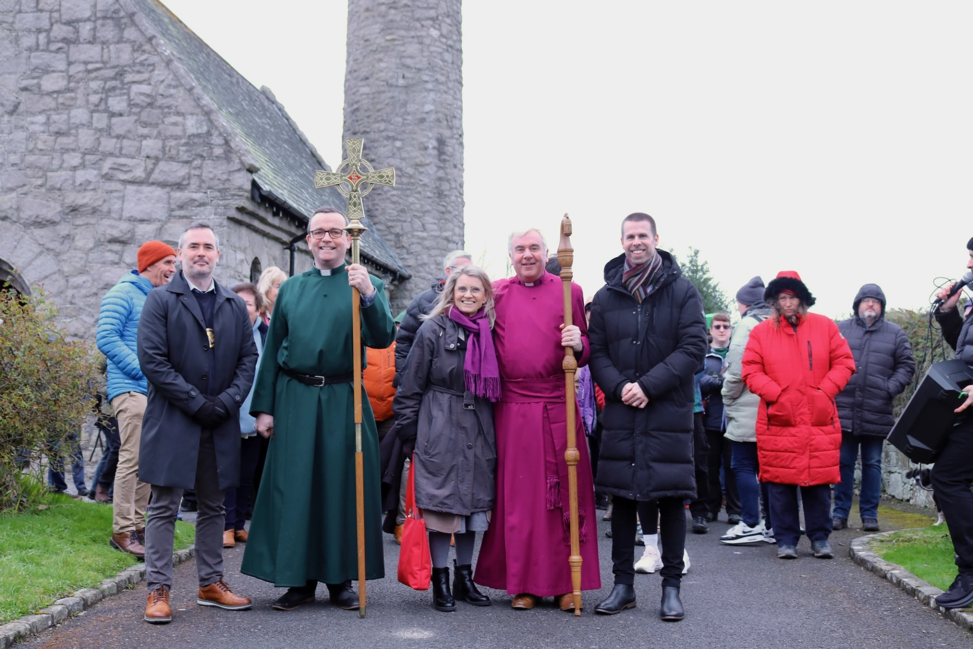 Mayor & Council Chair, Philip Campbell, Dean Blair, Dr Päivi Rasanen, Bishop David and Mr Ian Bingham