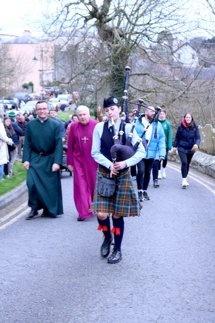 Piped into the cathedral