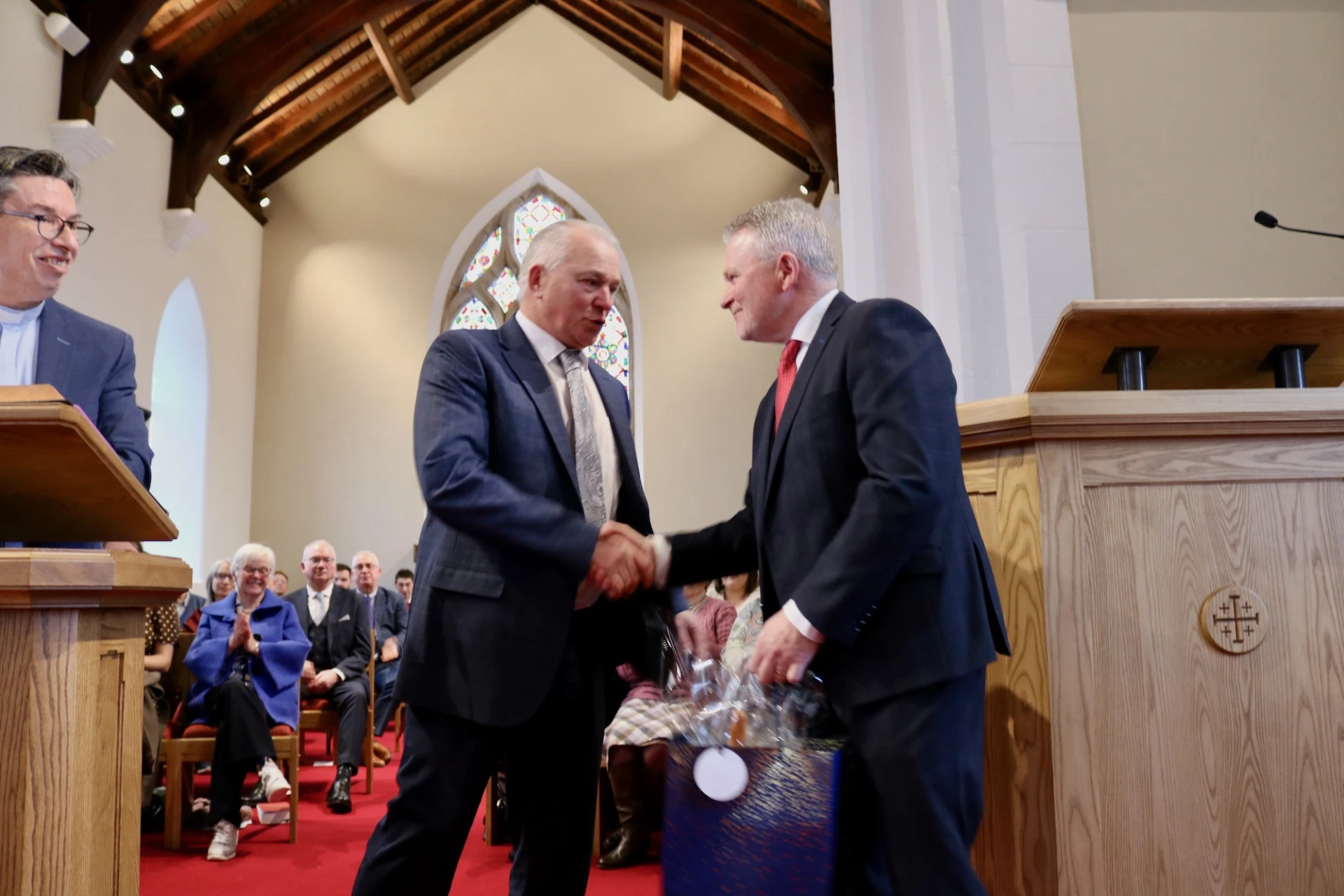 Presentation to the main contractor, Mel Campbell