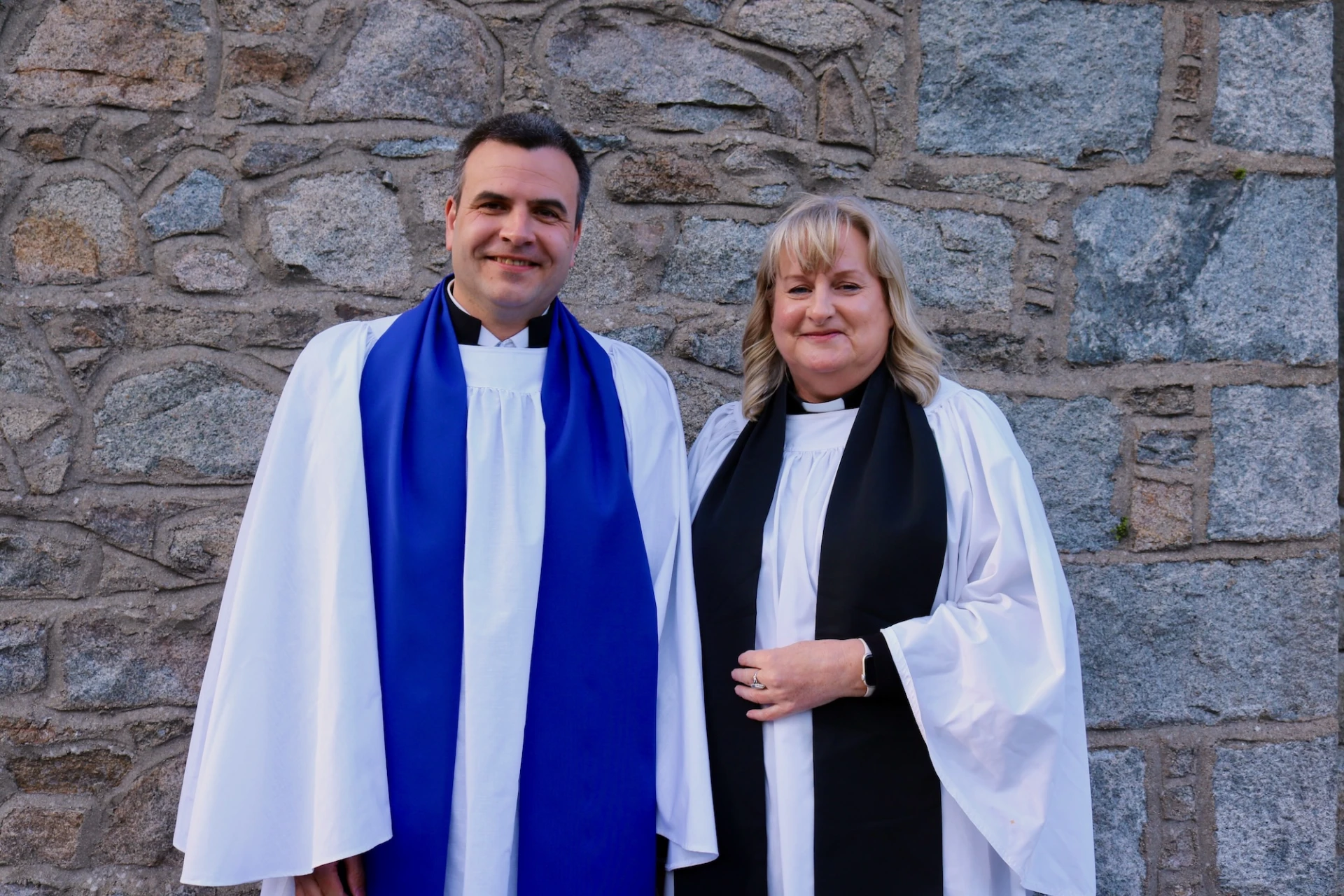 James with his rector, Revd Ali Calvin
