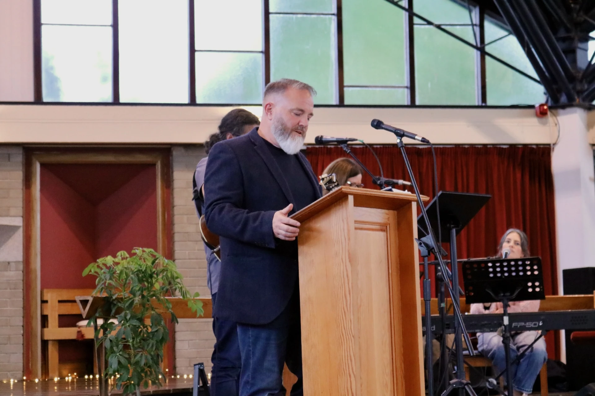 Revd Andrew Frame, Knocknagoney, leads the prayers