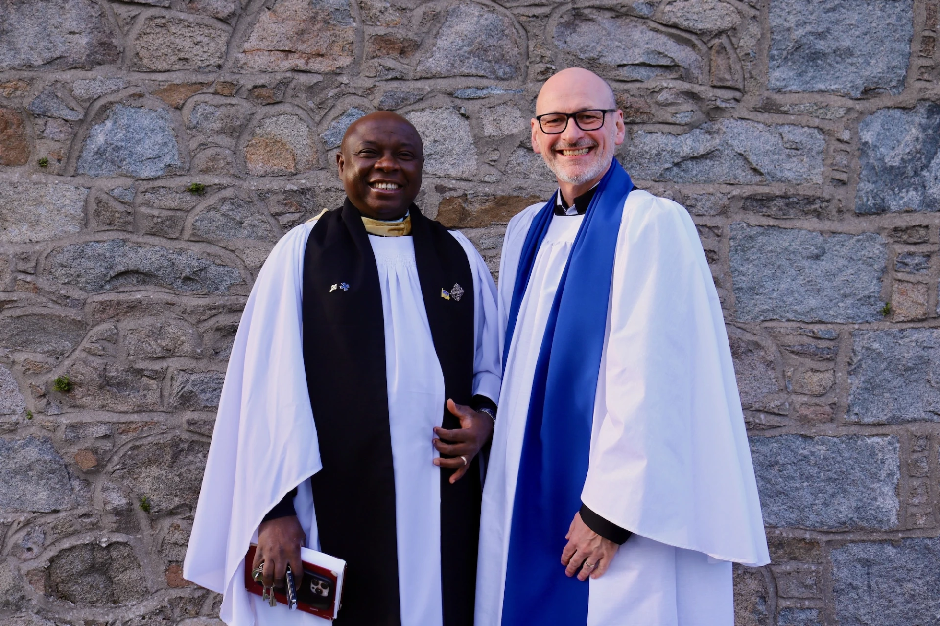 Brendan with his rector, Revd George Okikiolu
