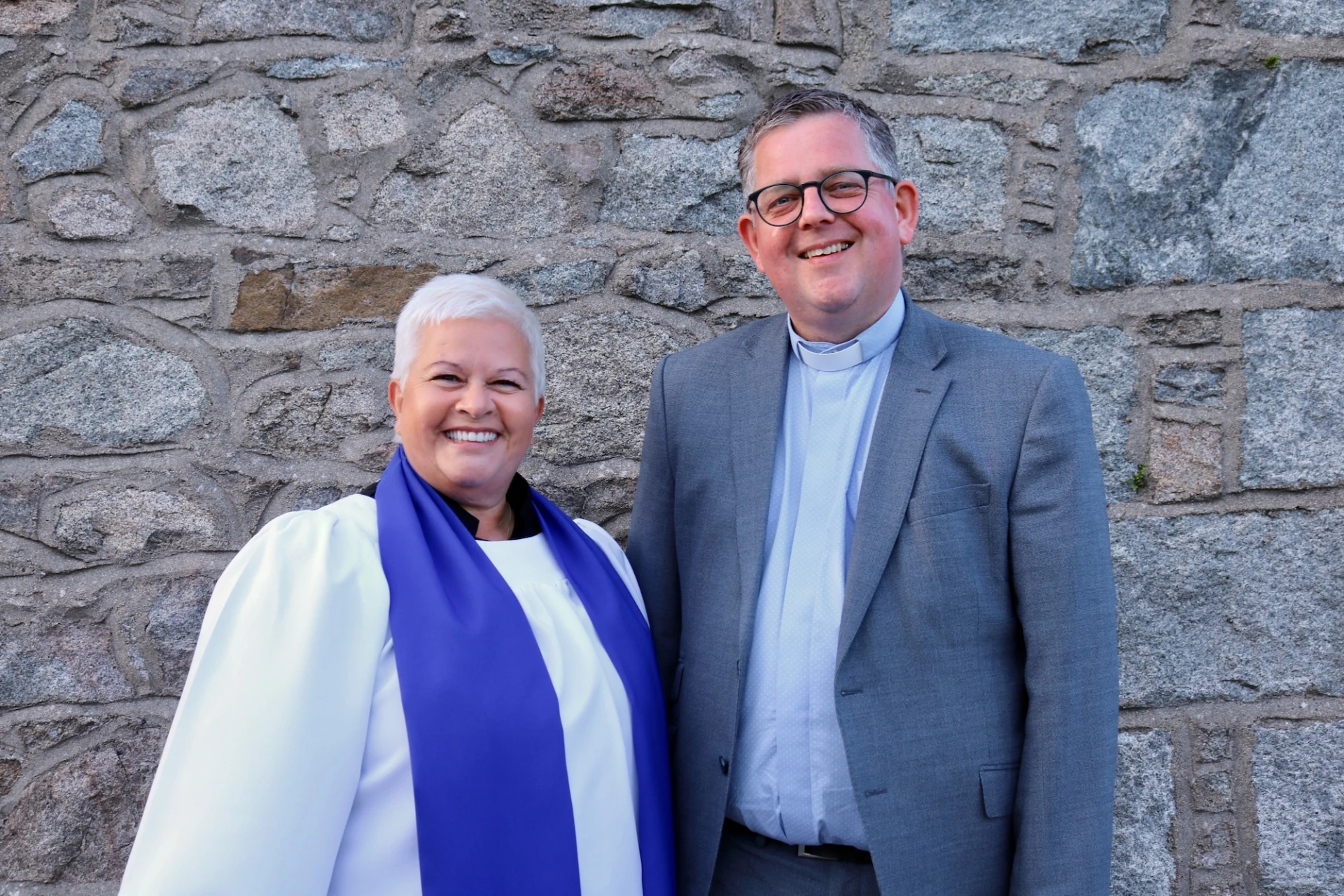 Eleanor with her rector, Revd Ian Linton