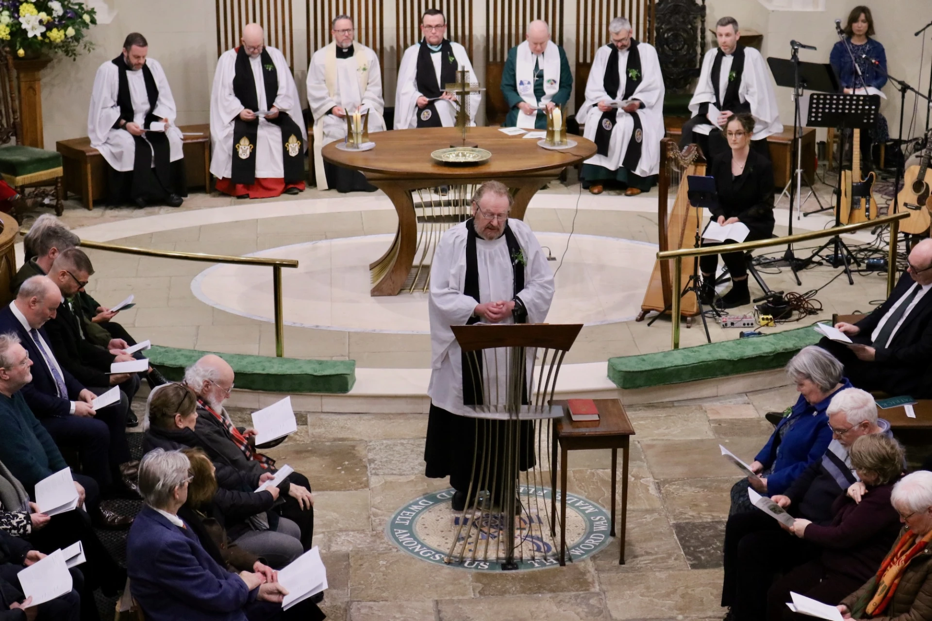 Revd John Scott reads in Irish