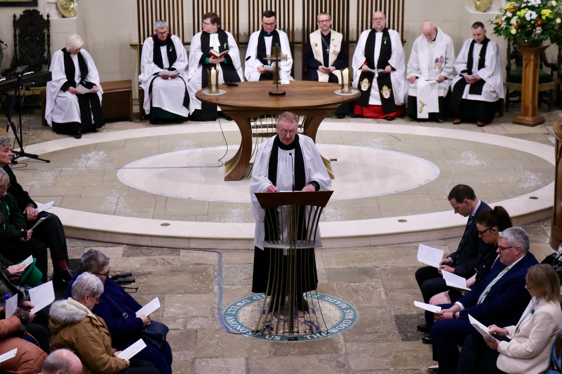 Revd John Scott gives the reading in Irish