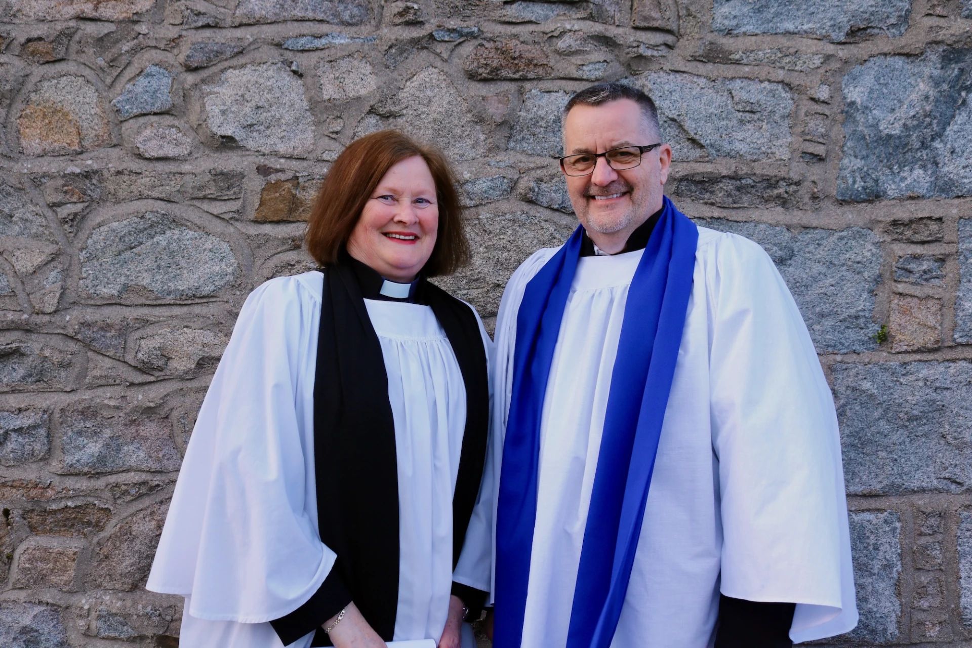 Paul with his rector, Revd Karen Salmon