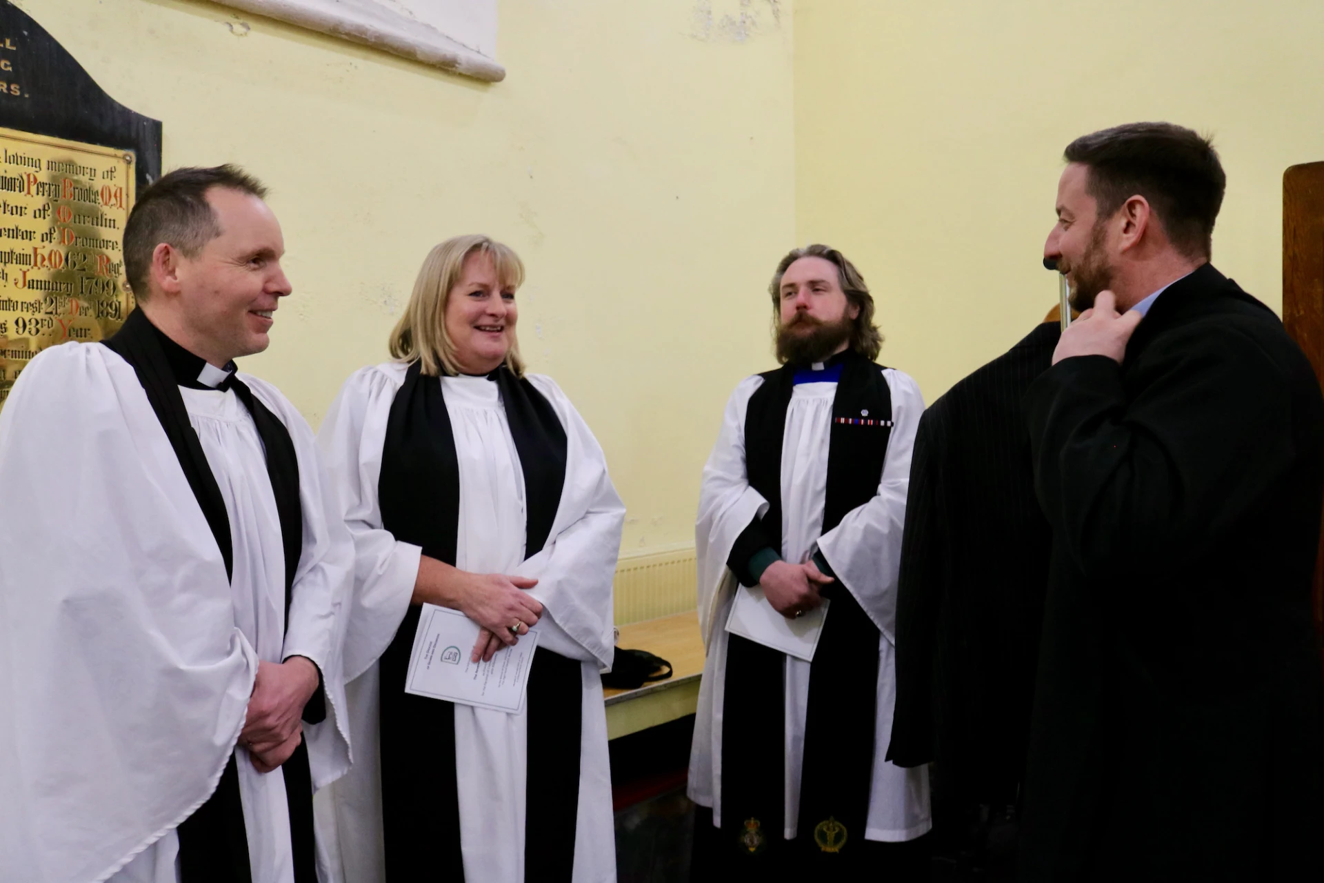 Revd Pat Kerr, recently appointed BIshop's Chaplain, Revd Ali Calvin, Revd Andy Moore and Revd Colin Morris