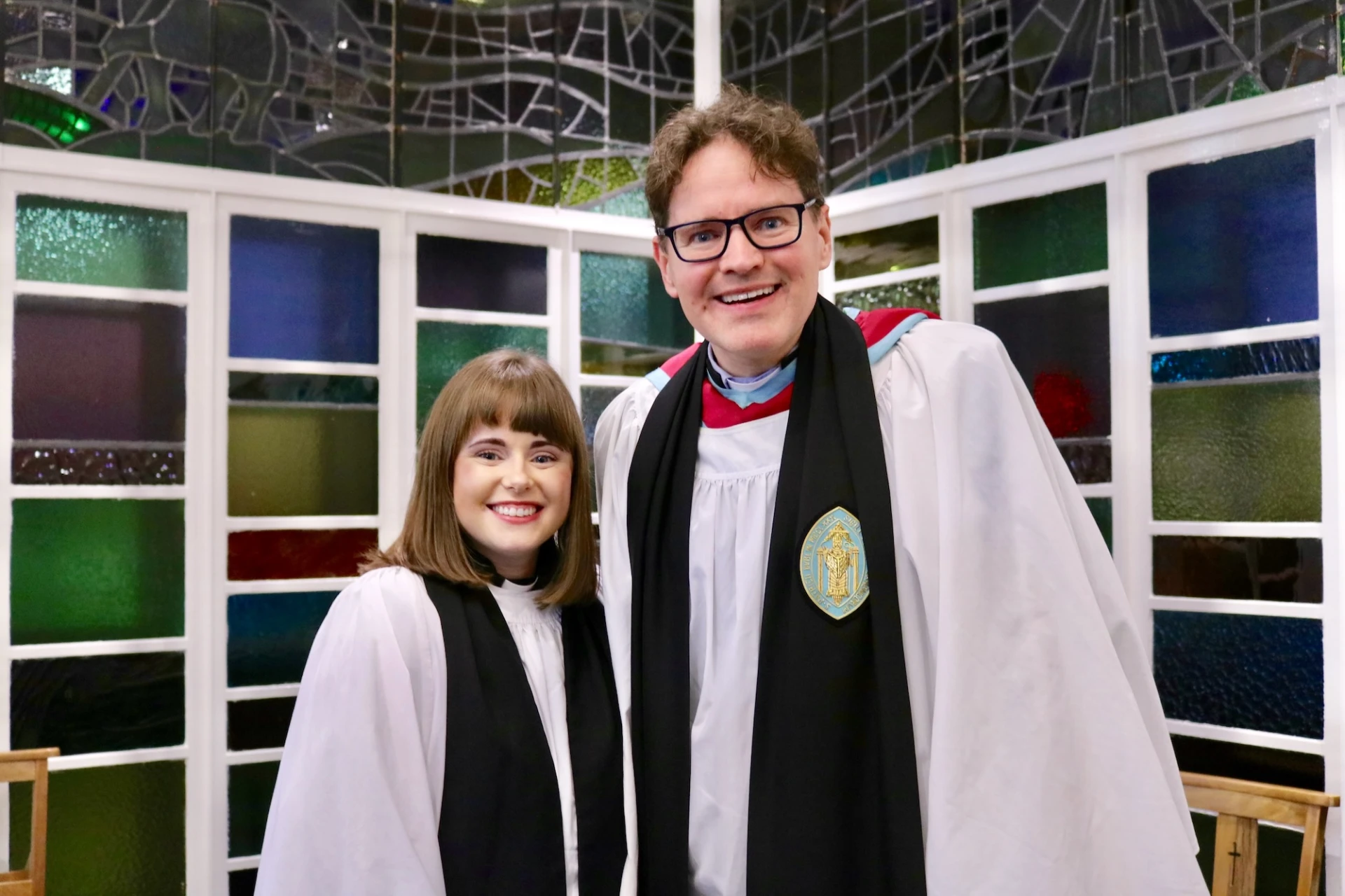 Revd Sarah and her training rector, Canon Malcolm Kingston