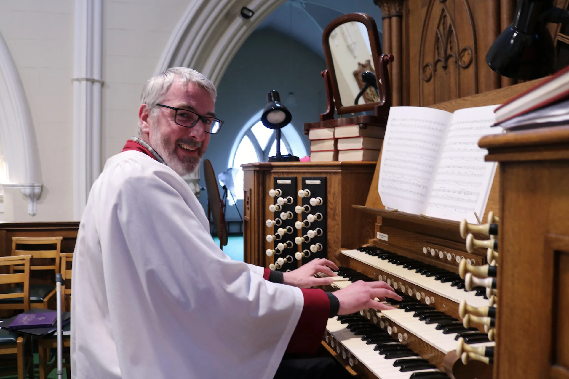 Richard Ryan at the organ