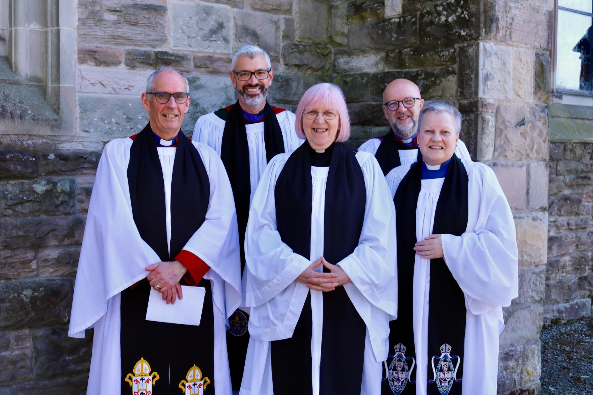 Back: Archdeacons Jim Cheshire  and Mark Harvey Front: Ven Roderic West, Revd Melanie Houston and Canon Gill Withers