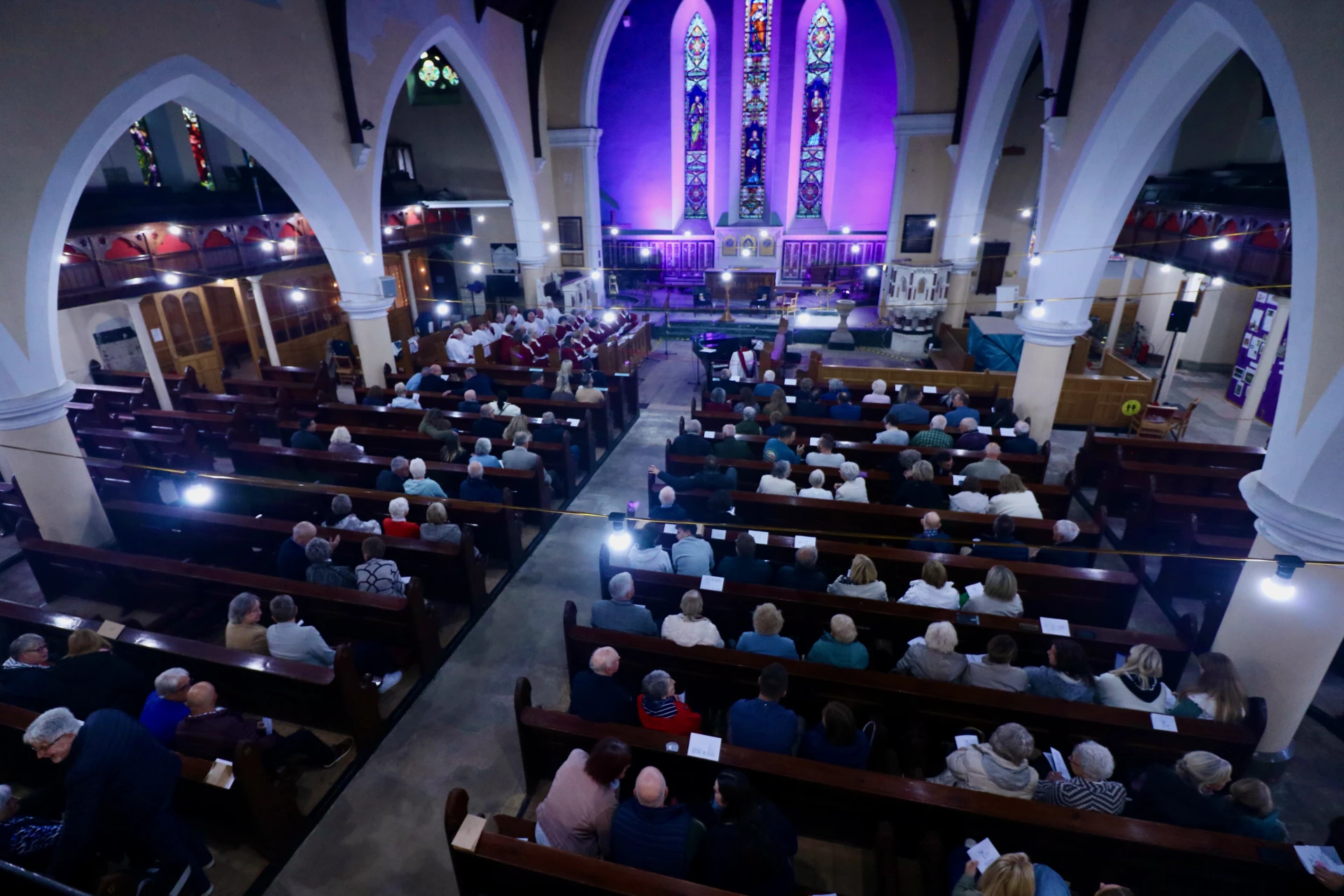 The church was specially lit for the occasion