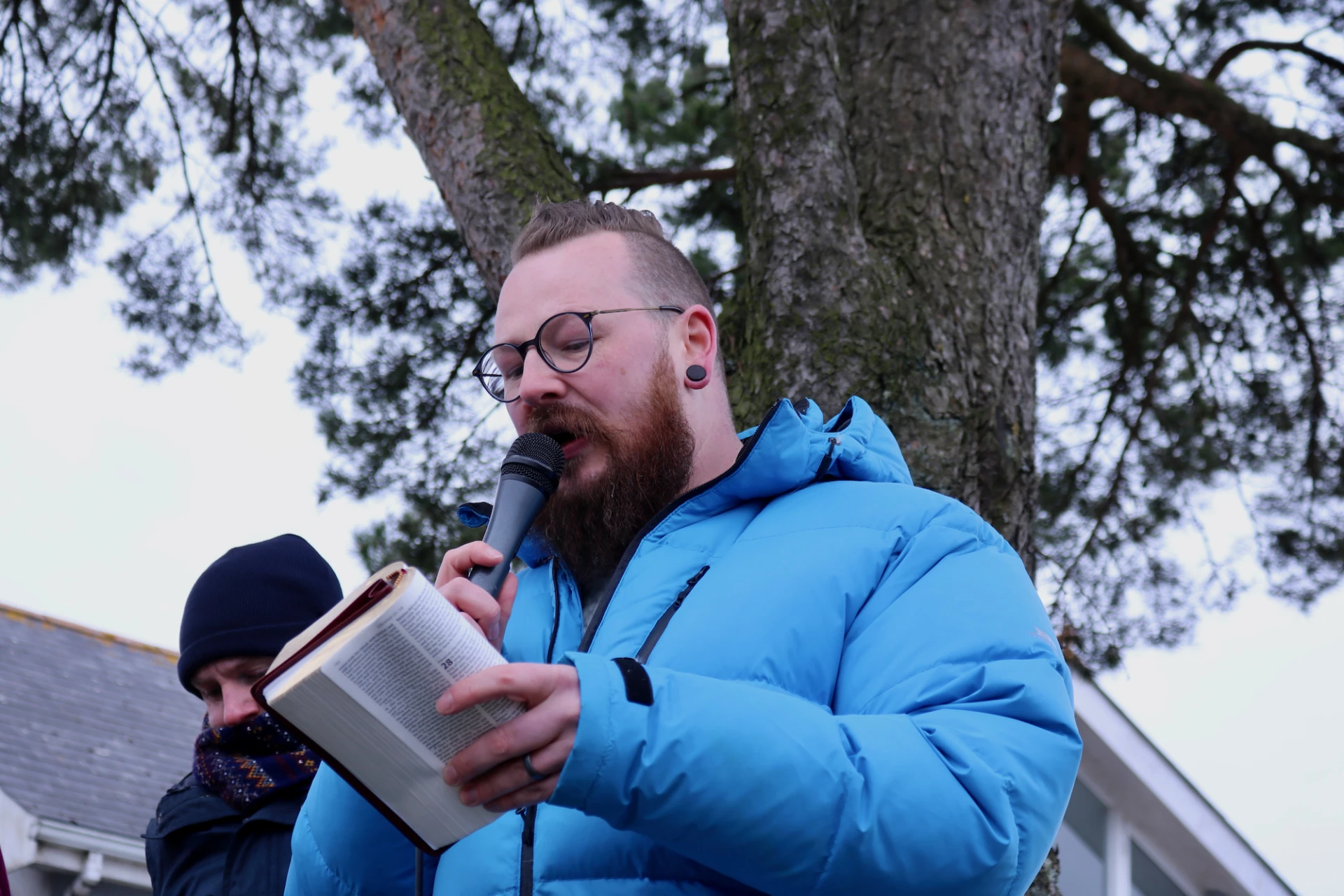 Revd Stu Armstrong leads the prayer pilgrimage